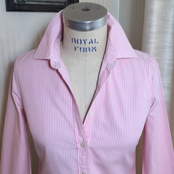 J Crew Pink & White Stripe Button Down - Picture 3 of 8
